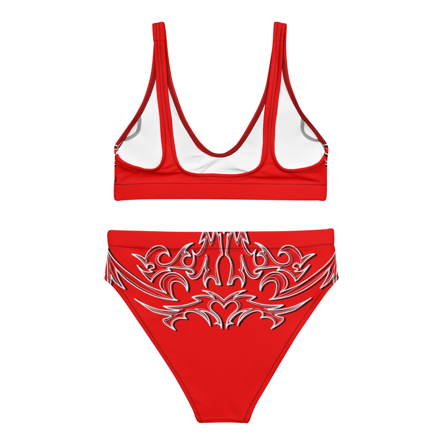 TRIBAL RED high-waisted bikini