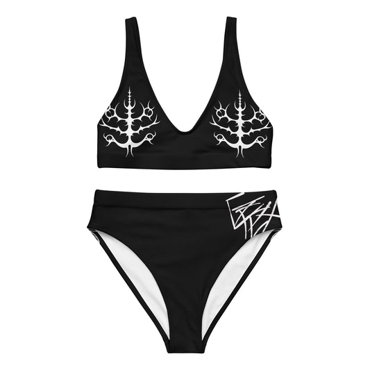 TRIBAL BLACK high-waisted bikini